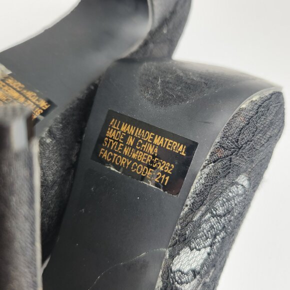 deb Size 6 Black Partial See-Through Lace Simple Pumps Stiletto Heel Peep Toe - Picture 7 of 9